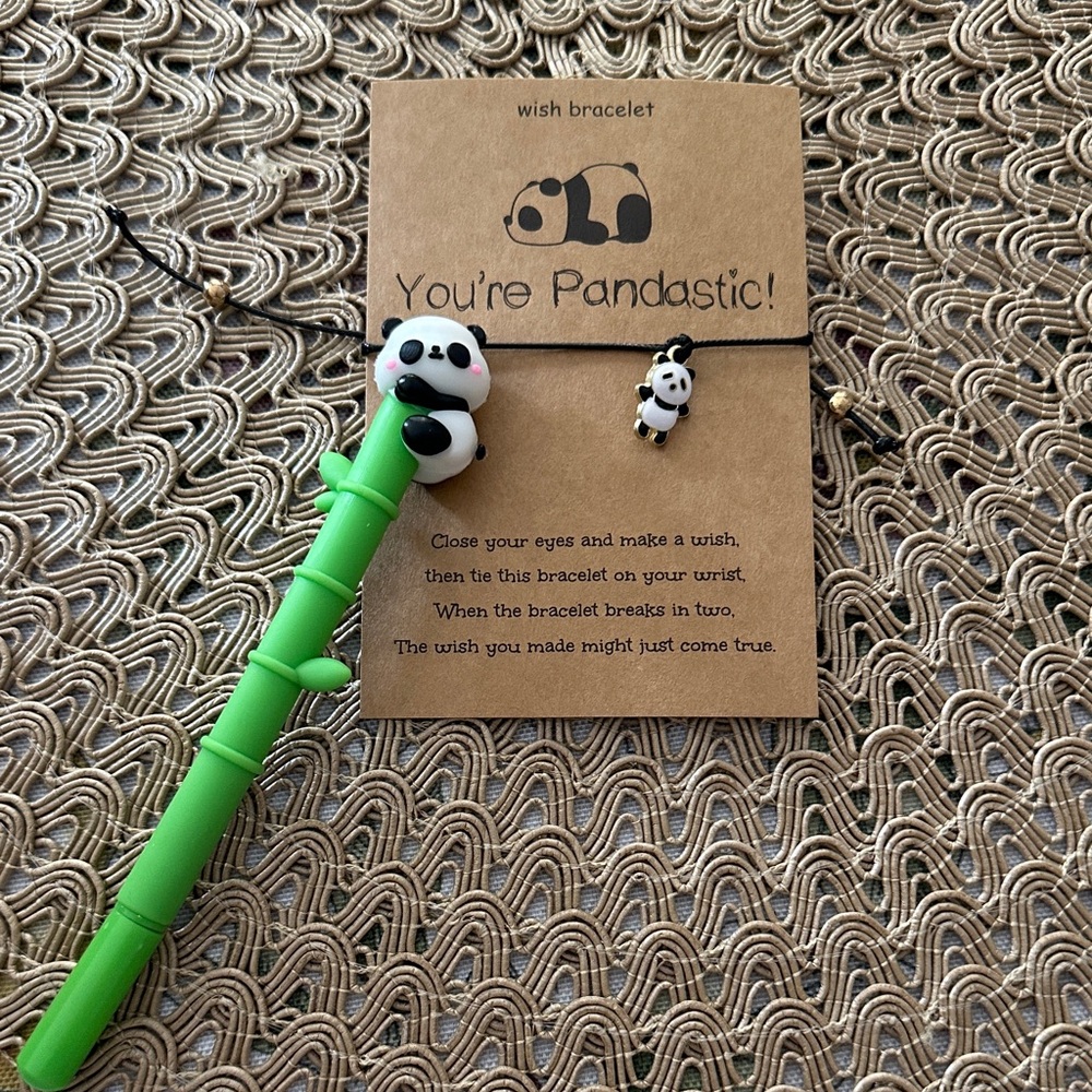 Panda-Bracelet and Panda bamboo pen